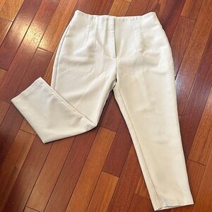 Abercrombie & Fitch Cream Slim Straight Tailored Pant